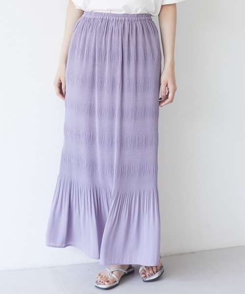 Green　Parks（グリーンパークス）の「マジョリカIラインスカート＊（スカート・レディース・イエロー/パープル/チャコールグレー・FREE）」の2枚目の写真