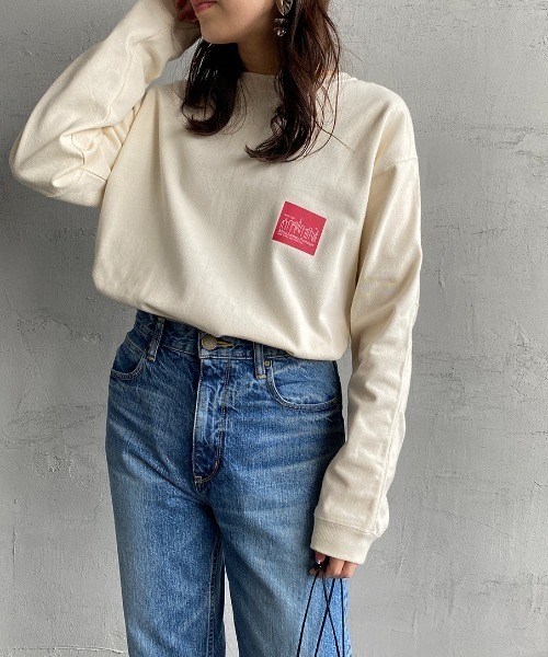 Manhattan Portage（マンハッタンポーテージ）の「[MANHATTAN PORTAGE/マンハッタンポーテージ] 別注 バックプリントロングスリーブTシャツ（Tシャツ/カットソー・レディース・チャコール/アイボリー/グレー・S/M/L/XL）」の16枚目の写真