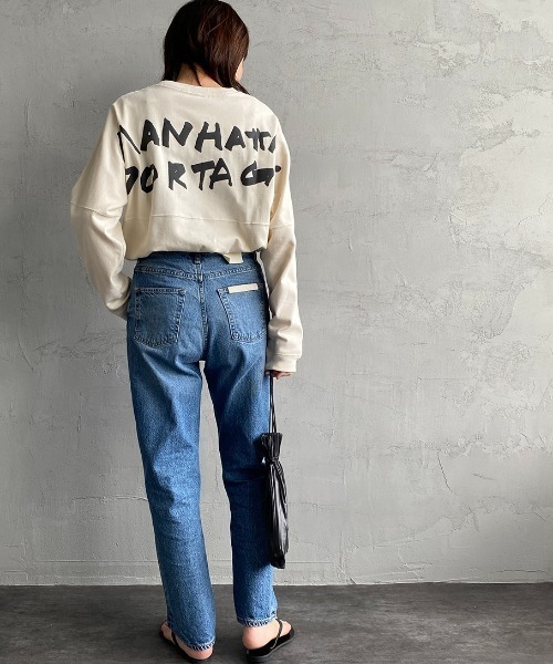 Manhattan Portage（マンハッタンポーテージ）の「[MANHATTAN PORTAGE/マンハッタンポーテージ] 別注 バックプリントロングスリーブTシャツ（Tシャツ/カットソー・レディース・チャコール/アイボリー/グレー・S/M/L/XL）」の21枚目の写真