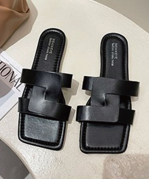 meJane（ミージェーン）の「スクエアデザインフラットサンダル【ZOZOTOWN限定】（サンダル・レディース・ブラック/パープル/グリーン・S/M/L）」の8枚目の写真