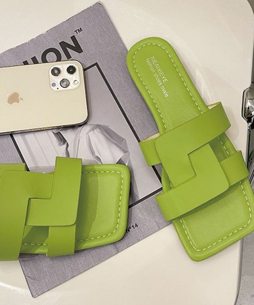 meJane（ミージェーン）の「スクエアデザインフラットサンダル【ZOZOTOWN限定】（サンダル・レディース・ブラック/パープル/グリーン・S/M/L）」の11枚目の写真