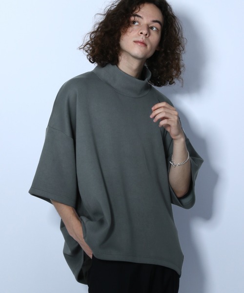 HARE（ハレ）の「BIGハイネックカットソー(HARE)（Tシャツ/カットソー・メンズ・ブラック/ベージュ/グレー/グリーン・FREE）」の13枚目の写真