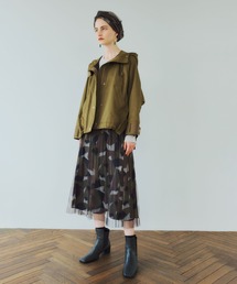 YECCA VECCA | 幾何学柄チュールプリーツスカート　＊(スカート)