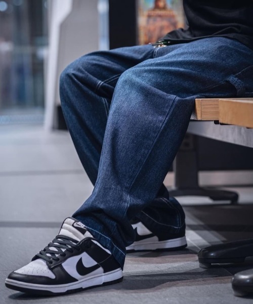 8(eight)(エイト)の「ワイドペインターパンツ(デニムパンツ・メンズ・オフホワイト/サックスブルー/ストライプ/ワンウォッシュ・MEDIUM/LARGE)」の4枚目の写真