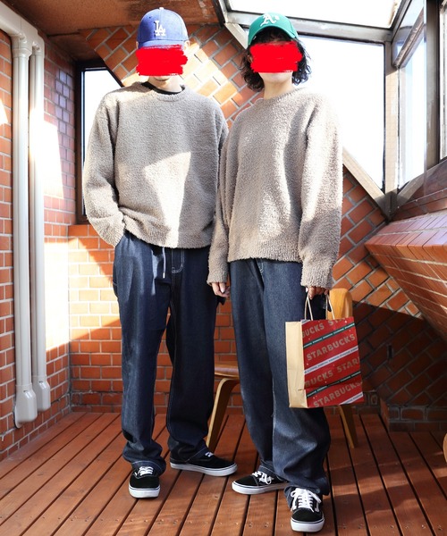 8(eight)(エイト)の「ワイドペインターパンツ(デニムパンツ・メンズ・オフホワイト/サックスブルー/ストライプ/ワンウォッシュ・MEDIUM/LARGE)」の10枚目の写真