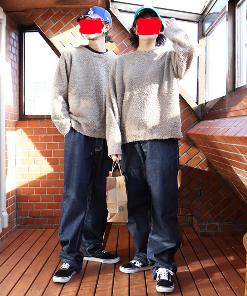 8(eight)(エイト)の「ワイドペインターパンツ(デニムパンツ・メンズ・オフホワイト/サックスブルー/ストライプ/ワンウォッシュ・MEDIUM/LARGE)」の11枚目の写真