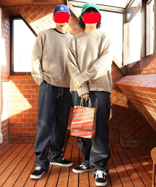 8(eight)(エイト)の「ワイドペインターパンツ(デニムパンツ・メンズ・オフホワイト/サックスブルー/ストライプ/ワンウォッシュ・MEDIUM/LARGE)」の12枚目の写真