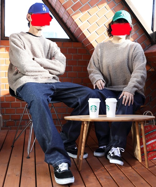 8(eight)(エイト)の「ワイドペインターパンツ(デニムパンツ・メンズ・オフホワイト/サックスブルー/ストライプ/ワンウォッシュ・MEDIUM/LARGE)」の18枚目の写真