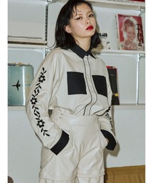 jouetie | バイカラーパイピングフラワーシャツ(シャツ/ブラウス)