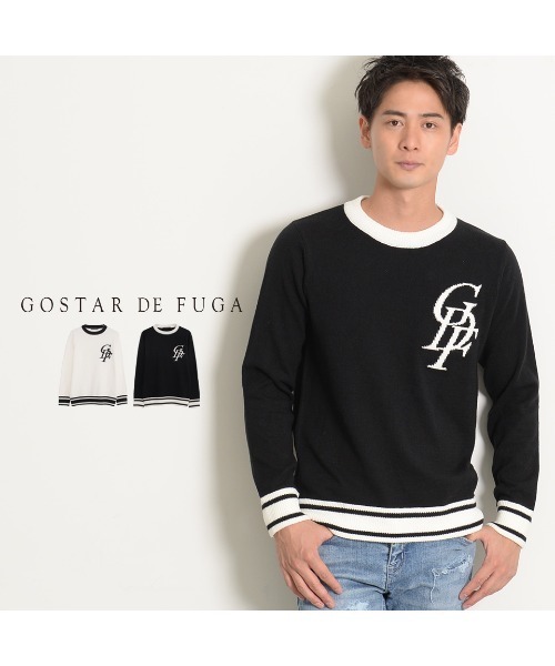GOSTAR DE FUGA（ゴスタール ジフーガ）の「『GOSTAR DE FUGA』GDFロゴ長袖ニット（ニット/セーター・メンズ・ホワイト×ブラック/ブラック×ホワイト・M/L）」の3枚目の写真