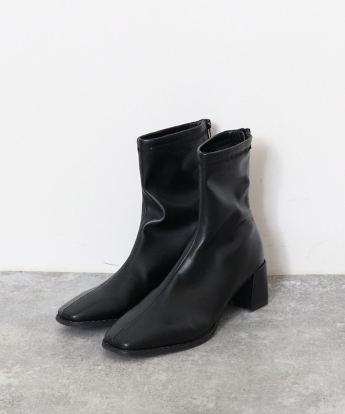 archives(アルシーヴ)の「ストレッチショートブーツ(ブーツ・レディース・ブラック/ブラウン/アイボリー・MEDIUM/LARGE)」の3枚目の写真