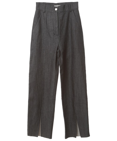 STYLEMIXER（スタイルミキサー）の「ハイウエストスリットデニムパンツ（デニムパンツ・レディース・インディゴブルー・25inch/26inch）」の3枚目の写真