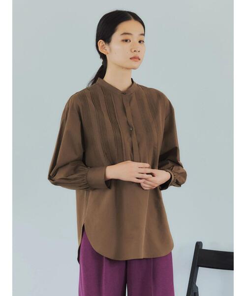 GARAGE OF GOOD CLOTHING（ガレージオブグッドクロージング）の「ピンタックドレスシャツ＊（シャツ/ブラウス・レディース・ベージュ/ホワイト/ダークカーキ・FREE）」の6枚目の写真