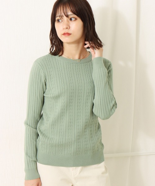 libelle more（リベル モア）の「12Gスフレニット　前身ケーブルワイドリブプルオーバー（ニット/セーター・レディース・ブラック/ベージュ/オフホワイト/カーキ/ピンク・M/L）」の13枚目の写真