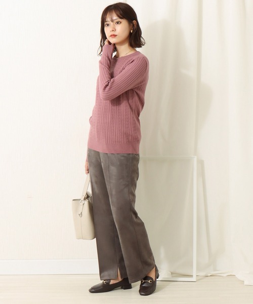 libelle more（リベル モア）の「12Gスフレニット　前身ケーブルワイドリブプルオーバー（ニット/セーター・レディース・ブラック/ベージュ/オフホワイト/カーキ/ピンク・M/L）」の9枚目の写真