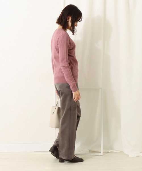 libelle more（リベル モア）の「12Gスフレニット　前身ケーブルワイドリブプルオーバー（ニット/セーター・レディース・ブラック/ベージュ/オフホワイト/カーキ/ピンク・M/L）」の16枚目の写真