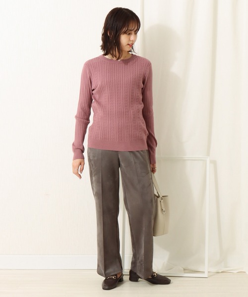 libelle more（リベル モア）の「12Gスフレニット　前身ケーブルワイドリブプルオーバー（ニット/セーター・レディース・ブラック/ベージュ/オフホワイト/カーキ/ピンク・M/L）」の18枚目の写真