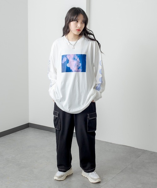 RASVOA(ラスボア)の「MOON ロンT(Tシャツ/カットソー・レディース・ブラック/オフホワイト・FREE)」の12枚目の写真