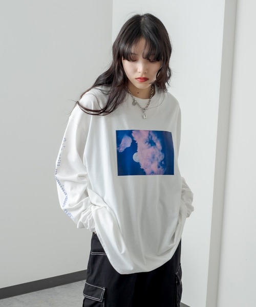 RASVOA(ラスボア)の「MOON ロンT(Tシャツ/カットソー・レディース・ブラック/オフホワイト・FREE)」の10枚目の写真