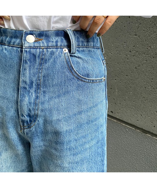 CPCM(シーピーシーエム)の「サイドスリット裾フリンジデニム(デニムパンツ・レディース・ブラック/インディゴブルー/ブルー・FREE)」の15枚目の写真
