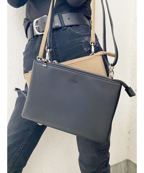 GYDA(ジェイダ)の「2ROOMシンプル ショルダーバッグ(ショルダーバッグ・レディース・ブラック/ベージュ・FREE)」の2枚目の写真