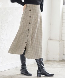 サイドボタンスリットスカート