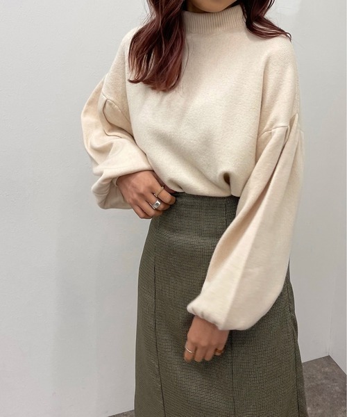 apres jour mignon(アプレジュールミニョン)の「袖タックニット【ZOZOTOWN限定アイテム】【9PO】(ニット/セーター・レディース・ブルー/オレンジ/ブラック/グリーン/アイボリー・フリー/X-LARGE)」の8枚目の写真