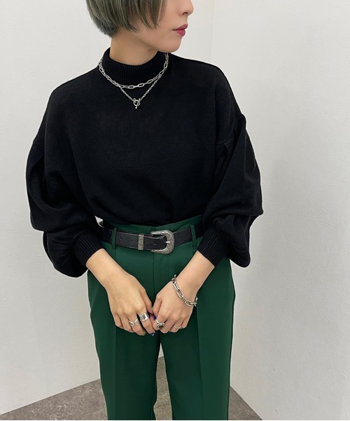 apres jour mignon(アプレジュールミニョン)の「袖タックニット【ZOZOTOWN限定アイテム】【9PO】(ニット/セーター・レディース・ブルー/オレンジ/ブラック/グリーン/アイボリー・フリー/X-LARGE)」の17枚目の写真