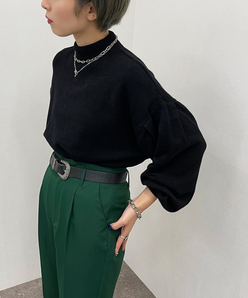 apres jour mignon(アプレジュールミニョン)の「袖タックニット【ZOZOTOWN限定アイテム】【9PO】(ニット/セーター・レディース・ブルー/オレンジ/ブラック/グリーン/アイボリー・フリー/X-LARGE)」の18枚目の写真