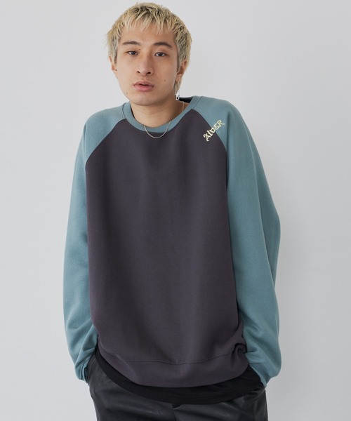 AIVER(アイバー)の「AIVER ボリューム起毛刺繍ラグランスウェット(スウェット・メンズ・チャコールグレー/ブラック/ライトグレー・LARGE/MEDIUM)」の21枚目の写真