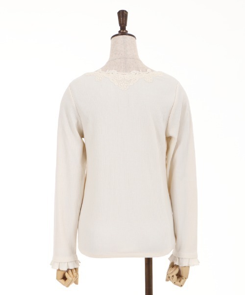 axes femme(アクシーズファム)の「モチーフレース長袖インナー(Tシャツ/カットソー・レディース・ブラック/キナリ/ラベンダー/ダークグリーン・MEDIUM)」の21枚目の写真