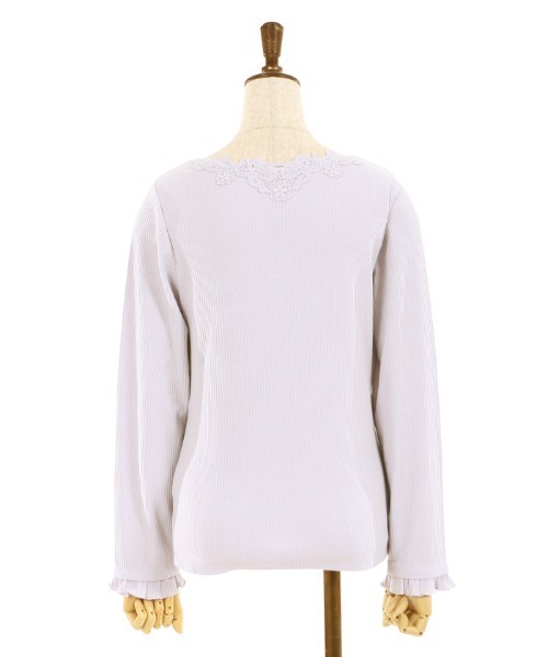 axes femme(アクシーズファム)の「モチーフレース長袖インナー(Tシャツ/カットソー・レディース・ブラック/キナリ/ラベンダー/ダークグリーン・MEDIUM)」の12枚目の写真