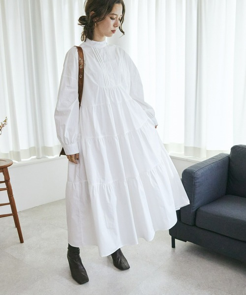 toucher du brise（トゥシェドブリーズ）の「【一枚で決まる】ピンタックボリュームワンピース（ワンピース・レディース・ブラック/オフホワイト/カーキ・M）」の16枚目の写真