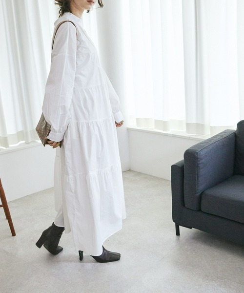 toucher du brise（トゥシェドブリーズ）の「【一枚で決まる】ピンタックボリュームワンピース（ワンピース・レディース・ブラック/オフホワイト/カーキ・M）」の14枚目の写真