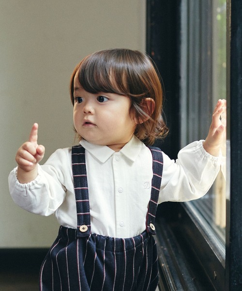 D.fesense（ディーフェセンス）の「【D.fesense/ディーフェセンス】シャツボディ（その他ベビーウェア・キッズ・ホワイト系その他/グレー・70cm/80ｃｍ）」の2枚目の写真