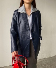 テーラードフェイクレザージャケット