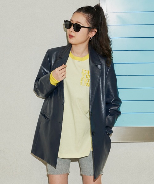 SHAGGIE（シャギー）の「テーラードフェイクレザージャケット（テーラードジャケット・レディース・ブラック/ネイビー/ブラウン・FREE）」の20枚目の写真