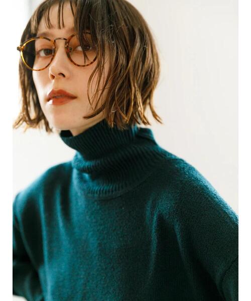 koe（コエ）の「天竺編みタートルネックニット*（ニット/セーター・レディース・ライトベージュ/カーキ/グリーン/ブラック/ブラウン/マスタード・L/S/M）」の14枚目の写真