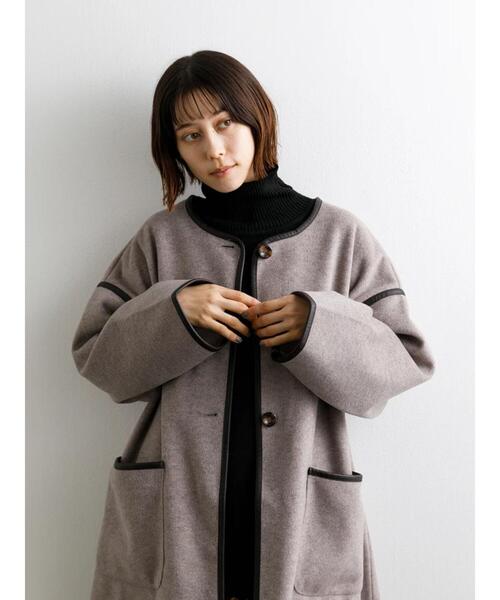 koe（コエ）の「天竺編みタートルネックニット*（ニット/セーター・レディース・ライトベージュ/カーキ/グリーン/ブラック/ブラウン/マスタード・L/S/M）」の19枚目の写真