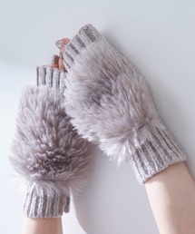 【PAPILLONNER/パピヨネ】スマホが使えるエコファー指ぬき手袋