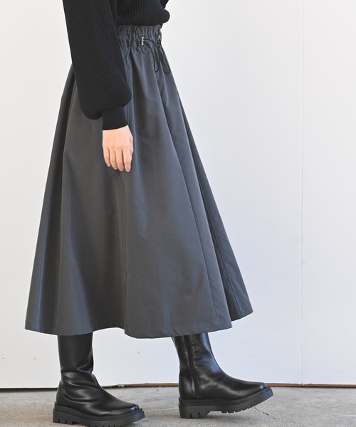rps(アールピーエス)の「ドロストボリュームスカート(スカート・レディース・チャコールグレー/ブラック/グリーン/グレー/カーキ・M)」の6枚目の写真