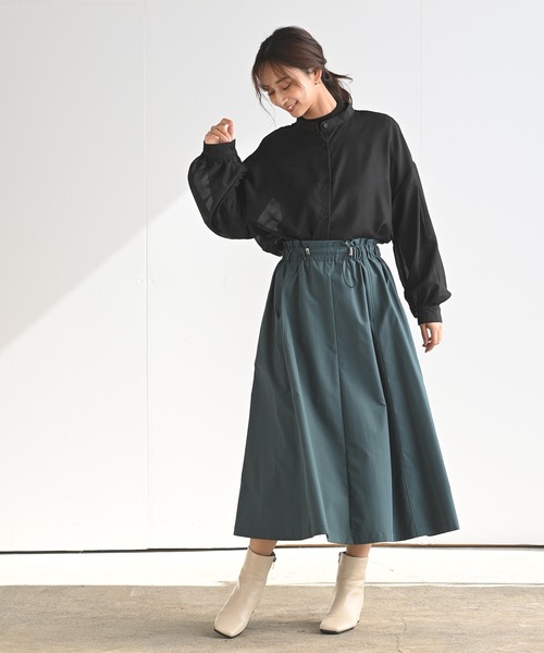 rps(アールピーエス)の「ドロストボリュームスカート(スカート・レディース・チャコールグレー/ブラック/グリーン/グレー/カーキ・M)」の16枚目の写真