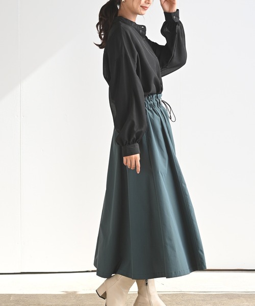 rps(アールピーエス)の「ドロストボリュームスカート(スカート・レディース・チャコールグレー/ブラック/グリーン/グレー/カーキ・M)」の8枚目の写真