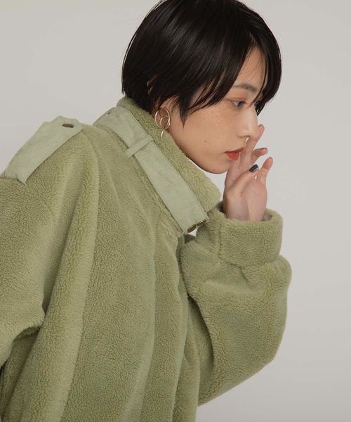 ANT（アント）の「ロングボアコクーンコート【ANT】（ステンカラーコート・レディース・ホワイト/ブラック/グリーン・FREE）」の10枚目の写真