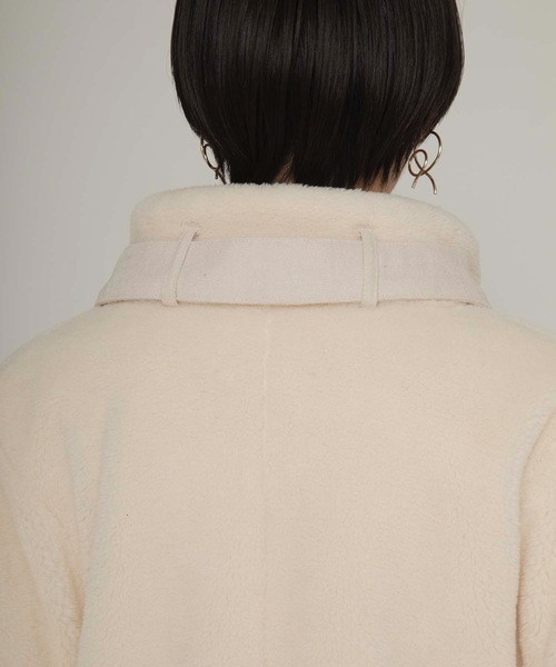 ANT（アント）の「ロングボアコクーンコート【ANT】（ステンカラーコート・レディース・ホワイト/ブラック/グリーン・FREE）」の21枚目の写真