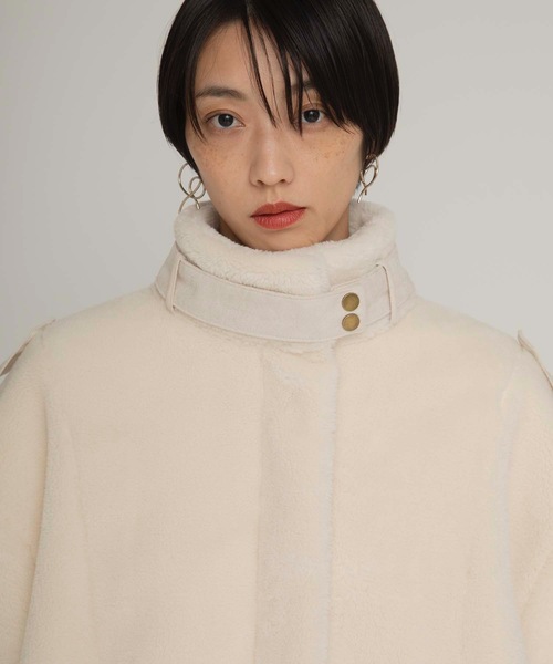 ANT（アント）の「ロングボアコクーンコート【ANT】（ステンカラーコート・レディース・ホワイト/ブラック/グリーン・FREE）」の16枚目の写真
