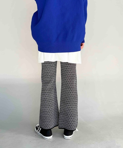 PICCIN（ピッチン）の「ハイゲージ幾何学ニットパンツ（その他パンツ・レディース・グリーン/ブラック・M/L）」の11枚目の写真