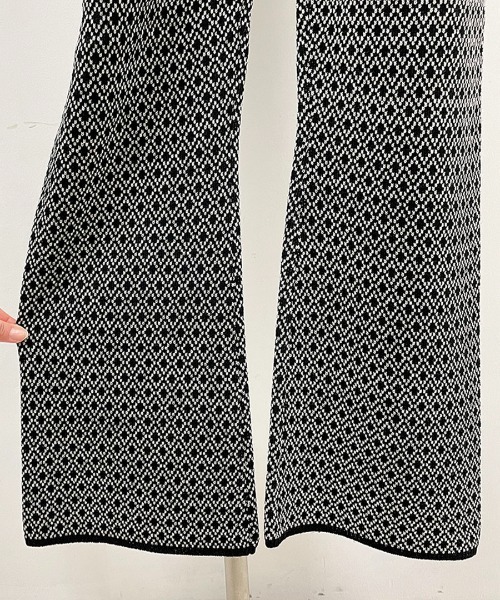 PICCIN（ピッチン）の「ハイゲージ幾何学ニットパンツ（その他パンツ・レディース・グリーン/ブラック・M/L）」の17枚目の写真