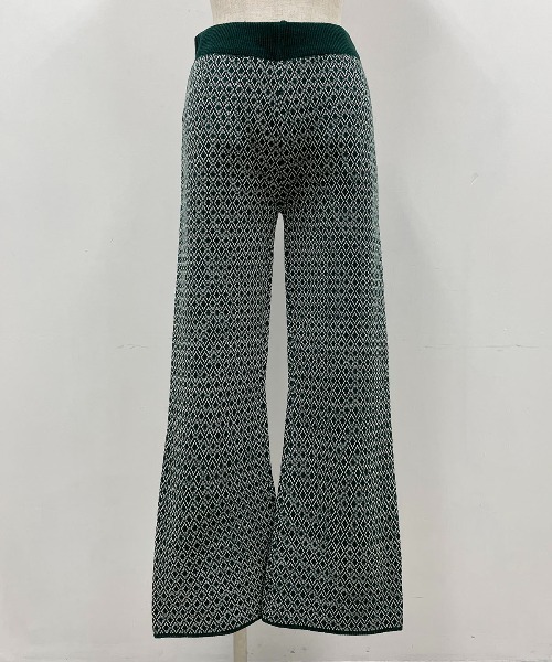 PICCIN（ピッチン）の「ハイゲージ幾何学ニットパンツ（その他パンツ・レディース・グリーン/ブラック・M/L）」の12枚目の写真