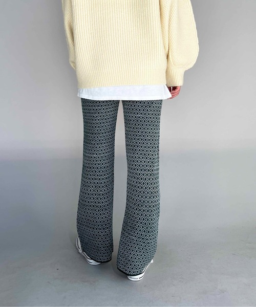 PICCIN（ピッチン）の「ハイゲージ幾何学ニットパンツ（その他パンツ・レディース・グリーン/ブラック・M/L）」の21枚目の写真